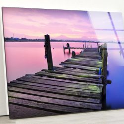Tempered Glass Wall Decor Glass Printing Wall Hangings View Sunset At The Dock