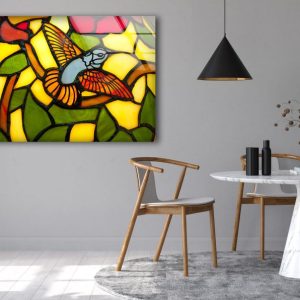 Tempered Stained Glass Wall Art Natural Wall Bird Stained Window Wall Art 2
