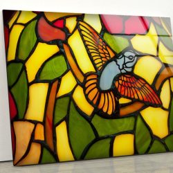 Tempered Stained Glass Wall Art Natural Wall Bird Stained Window Wall Art