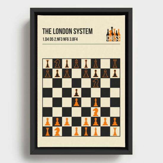 The London System Chess Vintage Book Cover Canvas Print Wall Art Decor 1