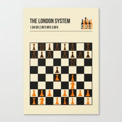 The London System Chess Vintage Book Cover Canvas Print - Wall Art Decor