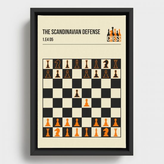The Scandinavian Defense Chess Opening Book Cover Poster Canvas Print Wall Art Decor 1