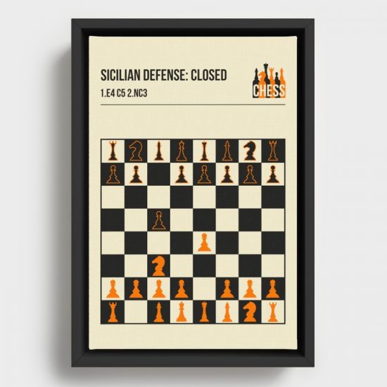 The Sicilian Defense Closed Chess Opening Book Cover Poster Canvas Print Wall Art Decor 1