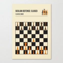 The Sicilian Defense Closed Chess Opening Book Cover Poster Canvas Print - Wall Art Decor