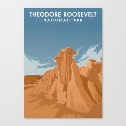 Theodore Roosevelt National Park Travel Poster Canvas Print - Wall Art Decor