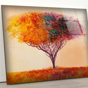 Uv Painted Glass Wall Art Nature And Vivid Wall Colorful Abstract Tree Art