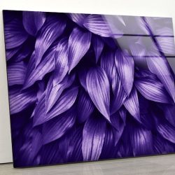 Uv Painted Glass Wall Art Nature And Vivid Wall Purple Leaves Wall Art