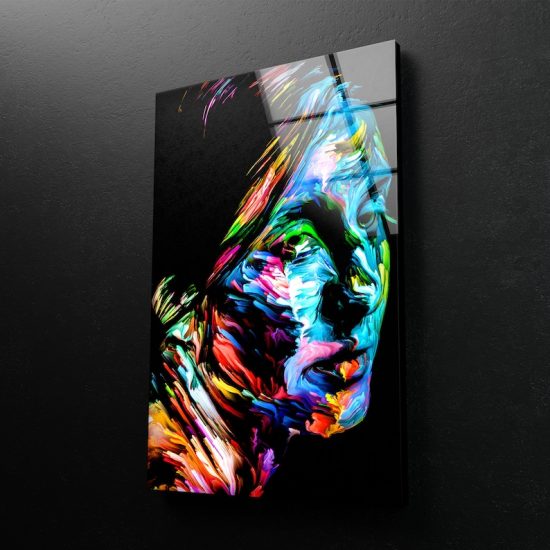 Uv Painted Glass Wall Art Tempered Glass Wall Art Abstract Portrait Of Woman Woman Art 2