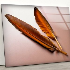 Uv Painted Glass Wall Art Tempered Glass Wall Art Parrot Feathers Wall Art