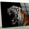 Uv Painted Glass Wall Art Tiger Wall Art Animal Wildlife Wall Art Black Tiger Wall Art