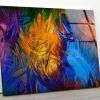 Uv Printing Natural And Vivid Wall Glass Wall Art Modern Abstract Art Colorful Leaf