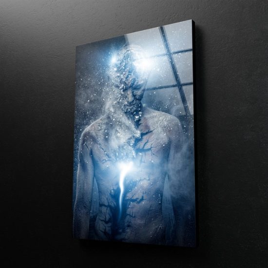 Uv Printing Natural And Vivid Wall Man With Conceptual Spiritual Body Art Glass Print 1