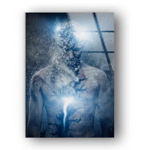 Uv Printing Natural And Vivid Wall Man With Conceptual Spiritual Body Art Glass Print