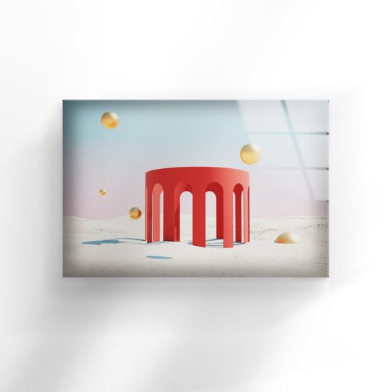 Uv Printing Natural Pattern And Vivid Wall Abstract Architectural Structure Wall Art Glass Print 1