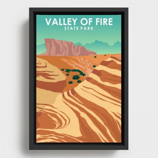 Valley of Fire Nevada State Park Travel Poster Canvas Print Wall Art Decor 1