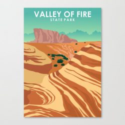 Valley of Fire Nevada State Park Travel Poster Canvas Print - Wall Art Decor
