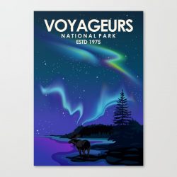 Voyageurs National Park Travel Poster Canvas Print - Wall Art Decor