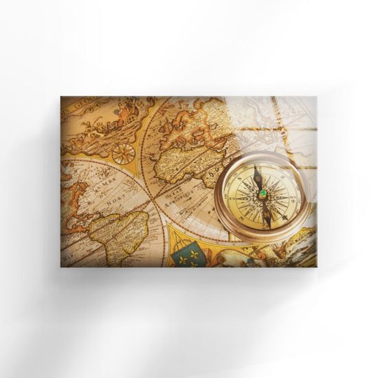 Wall Art Abstract Wall Art Modern Wall Art Tempered Glass Wall Art Compass 1