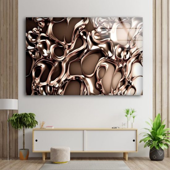 Wall Hangings Abstract Wall Art Copper Wall Art Glass Print 1