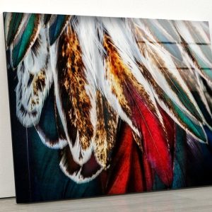 Wall Hangings Abstract Wall Art Feather Wall Art Glass Print