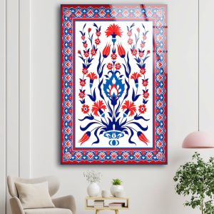 Wall Hangings Abstract Wall Art Ottoman Tulip Wall Art Glass Print