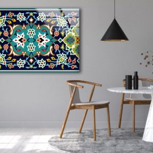 Wall Hangings Flower Wall Art Arabic Motif Wall Art Glass Print 1