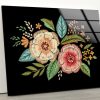 Wall Hangings Flower Wall Art Rose Daisy Wall Art Glass Print