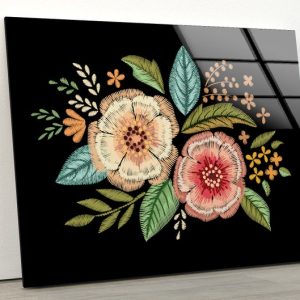 Wall Hangings Flower Wall Art Rose Daisy Wall Art Glass Print