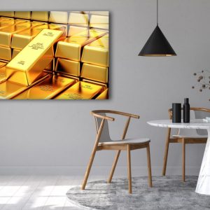 Wall Hangings Gold Ingot Wall Art Bitcoin Wall Art Glass Print 1