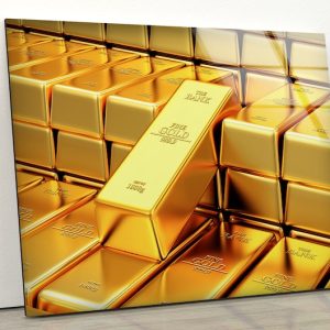 Wall Hangings Gold Ingot Wall Art Bitcoin Wall Art Glass Print