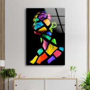 Wall Hangings Human Wall Art Woman Face Wall Art Glass Print