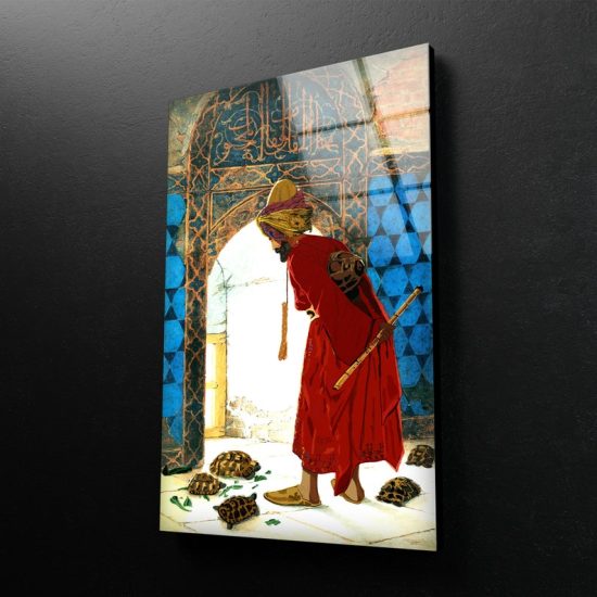 Wall Hangings Osman Hamdi Bey The Tortoise Trainer Wall Art Glass Print 1