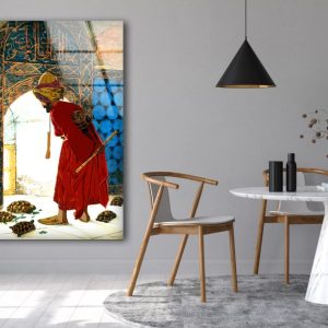 Wall Hangings Osman Hamdi Bey The Tortoise Trainer Wall Art Glass Print 2