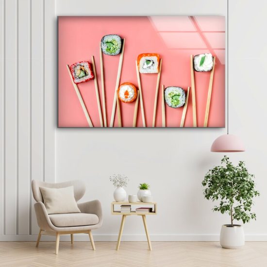 Wall Hangings Sushi Wall Art Kitchen Wall Art Japanese Wall Art Glass Print 1