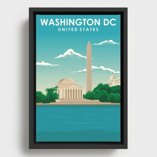 Washington DC America Travel Poster Canvas Print Wall Art Decor 1