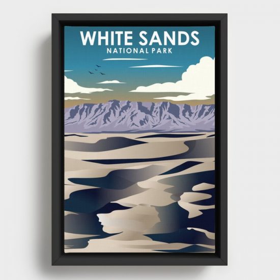White Sands National Park Travel Poster Canvas Print Wall Art Decor 1