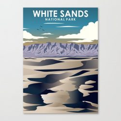 White Sands National Park Travel Poster Canvas Print - Wall Art Decor
