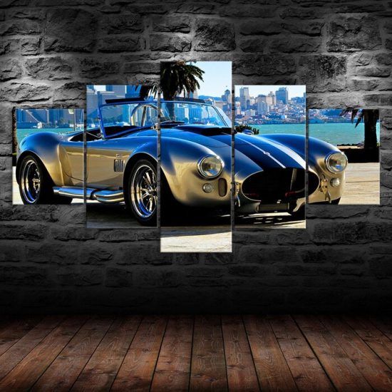 1965 Shelby Mustang Car Canvas 5 Piece Five Panel Print Modern Wall Art Poster Wall Art Decor 1