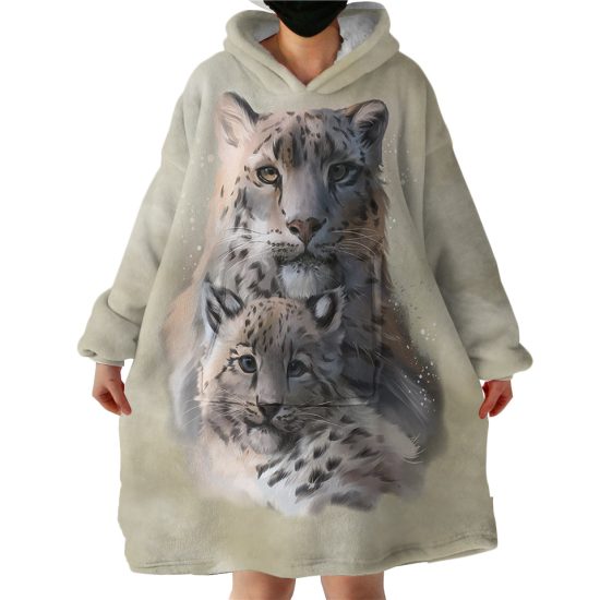 3D Leopards Hoodie Wearable Blanket WB1930