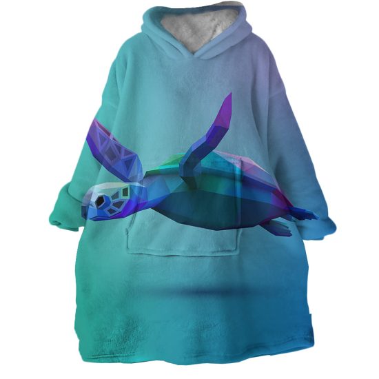 3D Turtle Hoodie Wearable Blanket WB1553 1