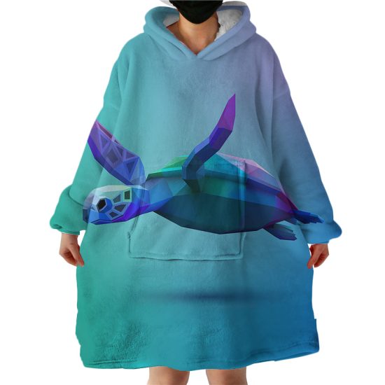 3D Turtle Hoodie Wearable Blanket WB1553