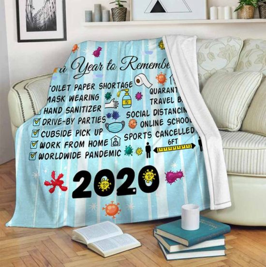 A Year To Remember 2020 Blanket Anniversary Gift Sherpa Blanket Fleece Blanket 1