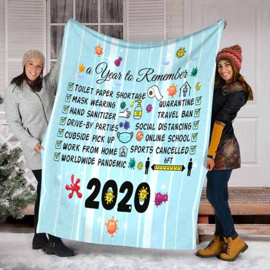 A Year To Remember 2020 Blanket - Anniversary Gift Sherpa Blanket Fleece Blanket