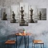 Abstract Chess Board Game 5 Piece Five Panel Wall Canvas Print Modern Art Poster Wall Art Decor