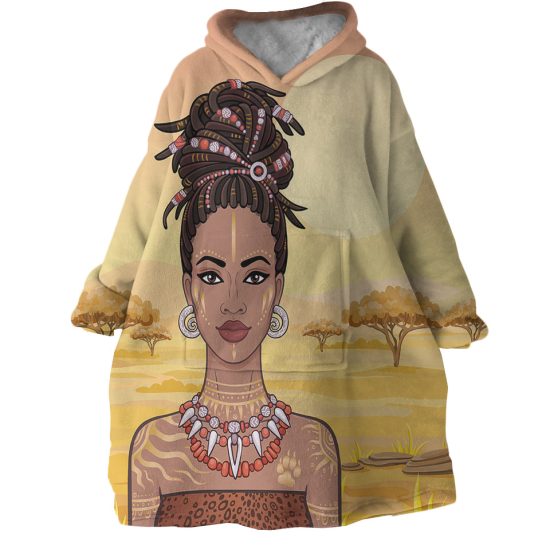 Africa Beauty Hoodie Wearable Blanket WB0878 1