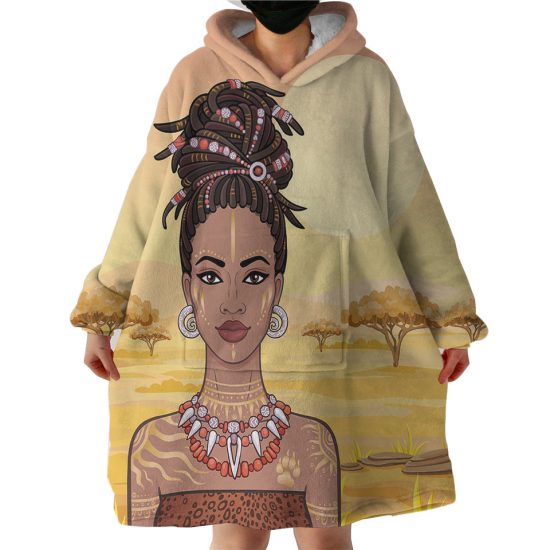 Africa Beauty Hoodie Wearable Blanket WB0878