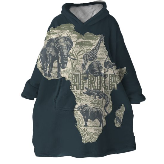 Africa Hoodie Wearable Blanket WB1641 1