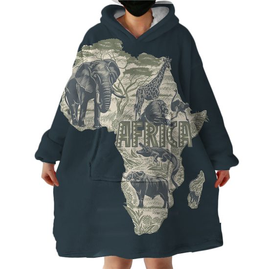 Africa Hoodie Wearable Blanket WB1641