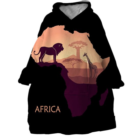 Africa Hoodie Wearable Blanket WB1642 1
