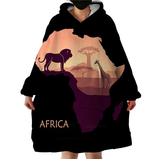 Africa Hoodie Wearable Blanket WB1642